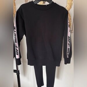 Off-White Girls Black Crewneck and Legging Set